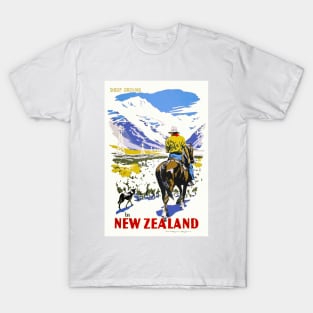 New Zealand Sheep Droving Vintage Poster 1930s T-Shirt